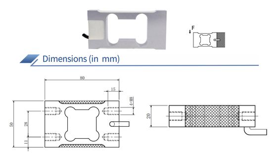 Aluminium Single Point Load Cell 3-200kg Bereik Elektronische Weegschaalsensor