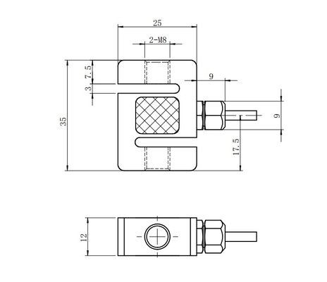Roestvrijstalen S-type loadcel 50-2000N 15v treksterkte-compressietransducer